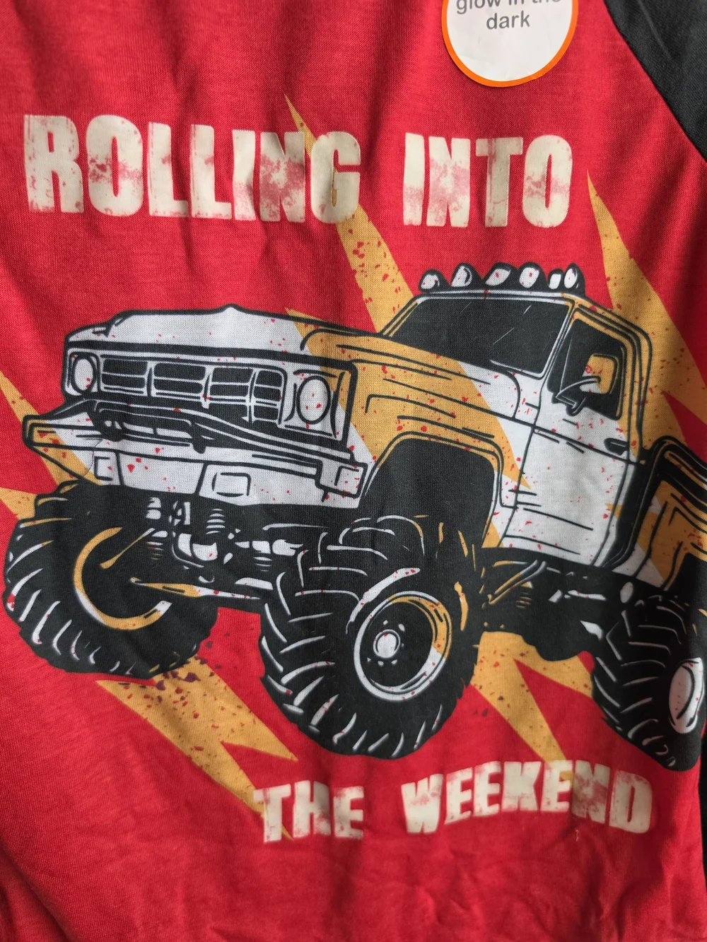 Wonder Nation Boys Rolling Into The Weekend Monster Truck Pajama Shirt Size L